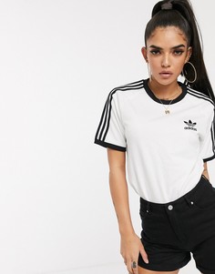 Белая футболка с тремя полосками adidas Originals adicolor - Белый