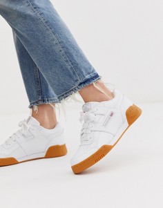 Белые/красные кроссовки Reebok Workout