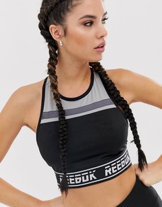 Черный удлиненный бюстгальтер Reebok Training - Черный