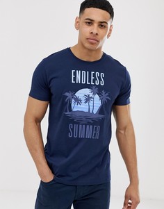 Футболка с принтом endless summer Esprit - Темно-синий