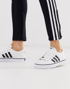 Белые кроссовки с черными вставками adidas Originals Nizza - Белый