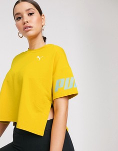 Желтая укороченная футболка Puma modern sport - Желтый