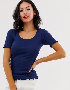 Топ с кружевным краем Brave Soul - Темно-синий