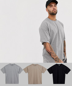Набор oversize-футболок с круглым вырезом ASOS DESIGN 3 шт.