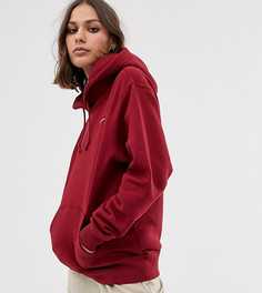 Премиум-худи кроя oversize бордового цвета с миниатюрным логотипом-галочкой Nike - Красный