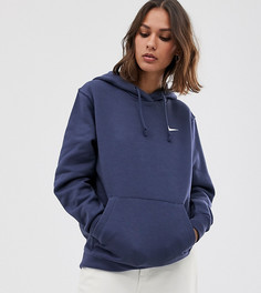 Oversize-худи синего выбеленного цвета с миниатюрным логотипом-галочкой Nike - Синий