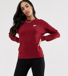 Бордовый свитшот с круглым вырезом Nike essentials - Красный