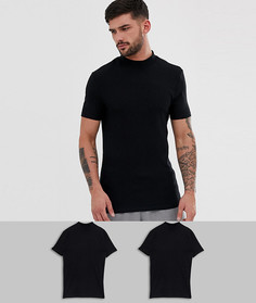 2 эластичные обтягивающие футболки из органического хлопка ASOS DESIGN набор со скидкой