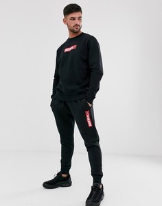 Черные джоггеры со вставкой Just Do It Nike - Черный