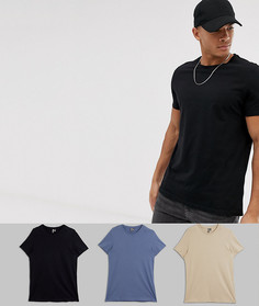 Набор из 3 футболок из органического материала с круглым вырезом ASOS DESIGN Скидка