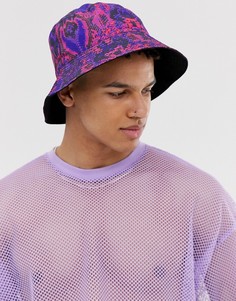 Розово-фиолетовая панама со змеиным принтом ASOS DESIGN - Мульти