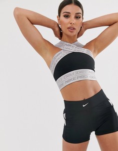 Черный укороченный топ с кантом Nike Pro Training - Черный