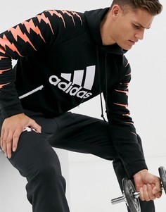 Черное худи с принтом adidas GRFX - Черный