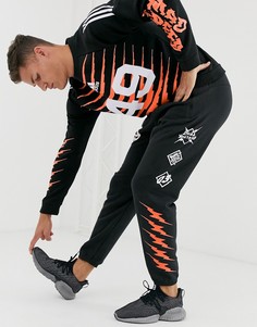 Черные брюки с принтом adidas GRFX - Черный