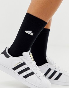 Черные носки с вышивкой adidas Originals Superstar - Черный