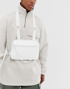 Белая сумка на грудь из искусственной кожи с цепочкой ASOS DESIGN - Белый