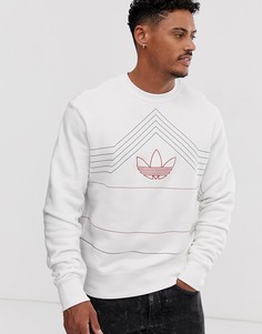 Белый свитшот с вышитым логотипом adidas Originals - Белый