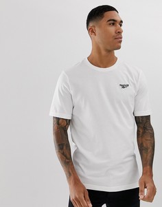 Белая футболка с маленьким логотипом Reebok - Черный