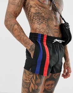 Короткие шорты для плавания со вставками красного и синего цвета ASOS DESIGN - Мульти