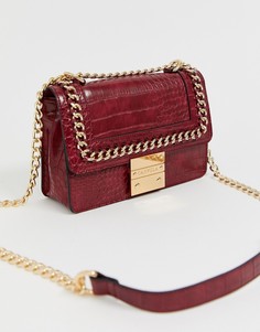 Сумка на плечо с ремешком-цепочкой и эффектом крокодиловой кожи Carvela Mini Bailey - Красный