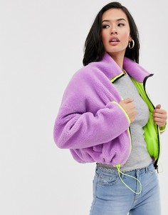Укороченная флисовая куртка ASOS DESIGN - Зеленый