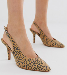 Эксклюзивные туфли на каблуке с ремешком через пятку и леопардовым принтом Glamorous - Мульти