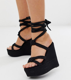 Черные танкетки для широкой стопы ASOS DESIGN Will Power