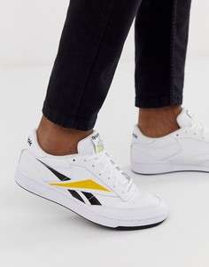 Белые кроссовки с логотипом Reebok club c