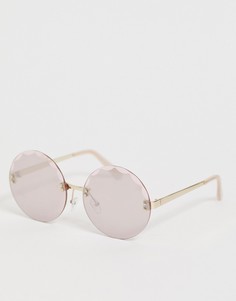 Светло-розовые круглые солнцезащитные очки ALDO - Розовый