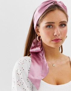 Розовый головной платок с перекрутом ASOS DESIGN - Розовый