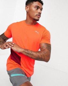 Оранжевая футболка колор блок Puma Running ignite - Оранжевый