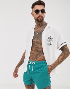Короткие сине-зеленые шорты для плавания с эффектом кислотной стирки ASOS DESIGN - Зеленый