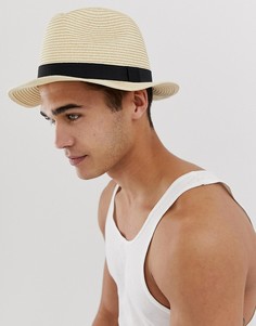 Бежевая соломенная шляпа ASOS DESIGN - Бежевый