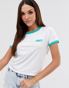 Футболка с логотипом и окантовкой Juicy by Juicy Couture - Белый