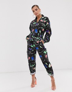 Комбинезон с принтом в стиле 80-х ASOS DESIGN - Мульти