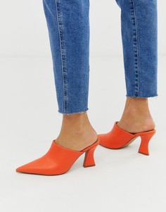 Оранжевые мюли на блочном каблуке ASOS DESIGN Skye