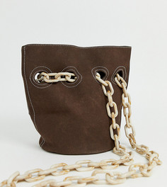 Эксклюзивная свободная коричневая сумка на плечо с ремешками-цепочками Glamorous - Коричневый