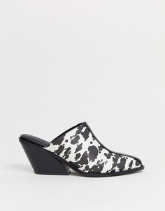 Черные мюли на каблуке в стиле вестерн ASOS DESIGN Scarlett