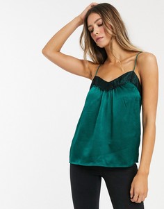 Топ с кружевной отделкой Vero Moda - Зеленый