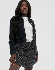 Черная укороченная джинсовая куртка ASOS DESIGN - Черный