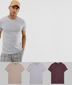 Набор из 3 футболок из органического материала с круглым вырезом ASOS DESIGN Скидка