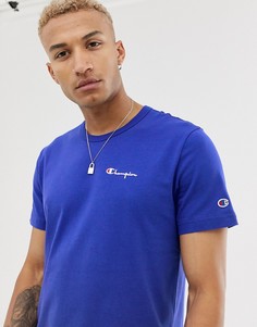 Синяя футболка с небольшим логотипом Champion - Синий