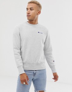 Серый свитшот с круглым вырезом и логотипом Champion - Серый