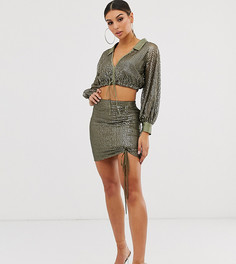Мини-юбка с пайетками и отделкой ASOS DESIGN - Зеленый