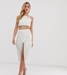 Комбинируемый кроп-топ с ацтекским узором и шнуровкой сзади ASOS DESIGN - Белый