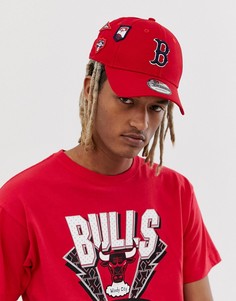 Красная кепка с нашивками New Era Cooperstown 9Forty Boston Red Sox