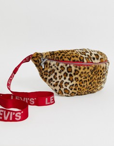 Большая сумка-кошелек на пояс с леопардовым принтом и логотипом на ремешке Levis - Мульти Levis®