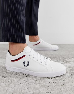 Белые парусиновые кроссовки Fred Perry baseline - Белый