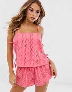 Пижамный комплект с шортами и топом на бретелях ASOS DESIGN - Розовый