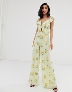 Комбинезон с принтом и оборками ASOS DESIGN - Мульти